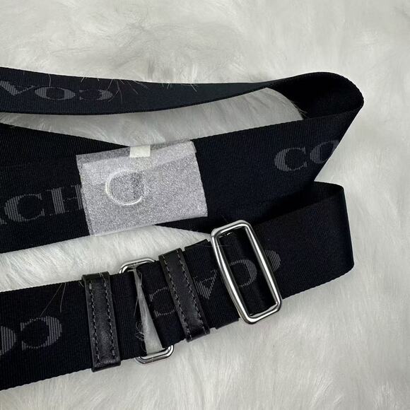 Coach Webbing Strap In Webbing and Smooth Leather/Silver/Black CR460 NWT - Picture 4 of 6